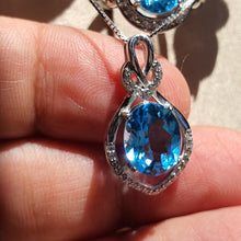 Load image into Gallery viewer, Natural Blue Topaz Gemstone Jewellery Set, Sterling Silver
