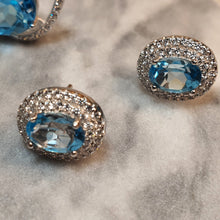 Load image into Gallery viewer, Natural Blue Topaz Gemstone Jewellery Set, Sterling Silver
