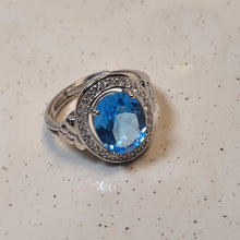 Load image into Gallery viewer, Natural Blue Topaz Gemstone Jewellery Set, Sterling Silver
