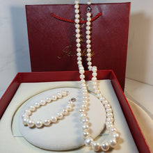 Load image into Gallery viewer, Freshwater pearl Silk strand Set, Sterling Silver
