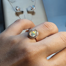 Load image into Gallery viewer, Vintage Style Natural Opal Jewellery Set, Sterling Silver
