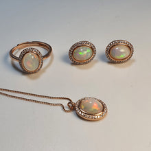 Load image into Gallery viewer, Vintage Style Natural Opal Jewellery Set, Sterling Silver
