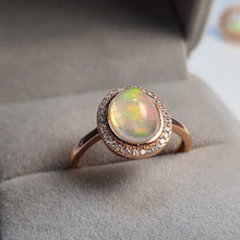 Load image into Gallery viewer, Vintage Style Natural Opal Ring, Sterling Silver
