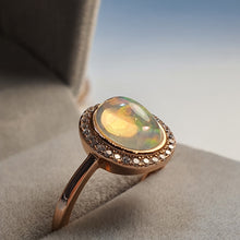 Load image into Gallery viewer, Vintage Style Natural Opal Ring, Sterling Silver
