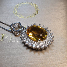 Load image into Gallery viewer, Vintage Style Citrine Gemstone Necklace, Sterling Silver

