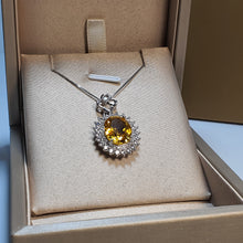 Load image into Gallery viewer, Vintage Style Citrine Gemstone Necklace, Sterling Silver
