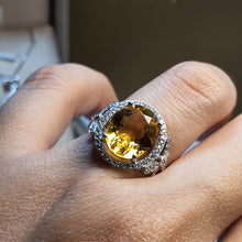 Load image into Gallery viewer, Natural Citrine Gemstone Ring, Sterling Silver
