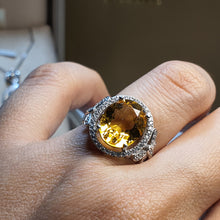 Load image into Gallery viewer, Natural Citrine Gemstone Ring, Sterling Silver
