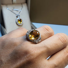Load image into Gallery viewer, Natural Citrine Gemstone Ring, Sterling Silver
