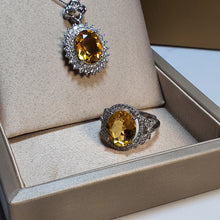 Load image into Gallery viewer, Vintage Style Citrine Gemstone Set, Sterling Silver
