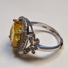 Load image into Gallery viewer, Natural Citrine Gemstone Ring, Sterling Silver

