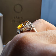 Load image into Gallery viewer, Vintage Style Citrine Gemstone Set, Sterling Silver
