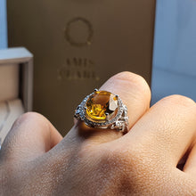 Load image into Gallery viewer, Natural Citrine Gemstone Ring, Sterling Silver
