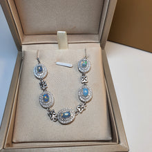 Load image into Gallery viewer, Natural Australians Opal Gemstones Bracelet, Sterling Silver
