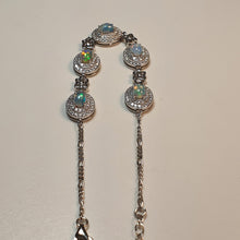 Load image into Gallery viewer, Natural Australians Opal Gemstones Bracelet, Sterling Silver

