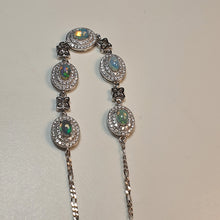 Load image into Gallery viewer, Natural Australians Opal Gemstones Bracelet, Sterling Silver

