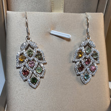 Load image into Gallery viewer, Natural Tourmaline Gemstone Earrings, Sterling Silver
