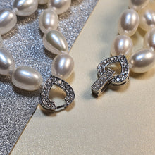 Load image into Gallery viewer, Freshwater Double Strand Pearl Bracelet, Sterling Silver
