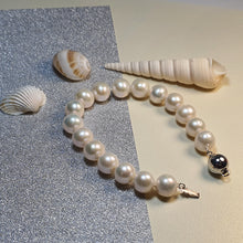 Load image into Gallery viewer, Freshwater Large Pearl Bracelet, Sterling Silver
