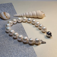 Load image into Gallery viewer, Freshwater Large Pearl Bracelet, Sterling Silver
