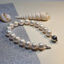 Load image into Gallery viewer, Freshwater Large Pearl Bracelet, Sterling Silver

