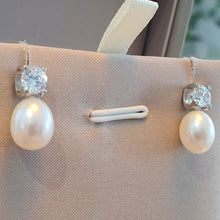 Load image into Gallery viewer, Freshwater Drop Pearl Earrings, Sterling Silver
