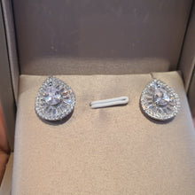 Load image into Gallery viewer, Tear-drop Cubic-zirconia Earrings, Sterling Silver
