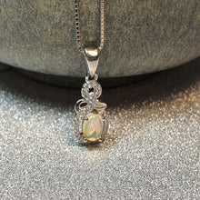 Load image into Gallery viewer, Natural Opal Gemstones Pendant, Sterling Silver
