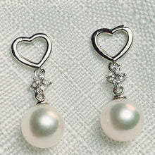 Load image into Gallery viewer, Round Freshwater Pearl Earrings, Sterling Silver
