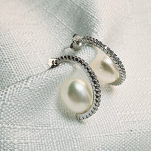 Load image into Gallery viewer, Freshwater Pearl Hook Earrings, Sterling Silver
