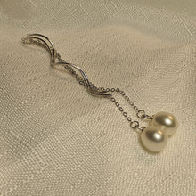 Load image into Gallery viewer, Freshwater Drop Pearl Thread Earrings, Sterling Silver
