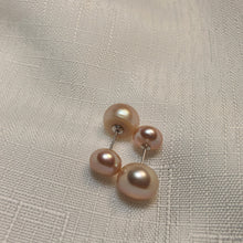 Load image into Gallery viewer, Front &amp; Back Stud Earrings with Freshwater Pearl,Sterling Silver
