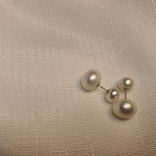 Load image into Gallery viewer, Front &amp; Back Stud Earrings with Freshwater Pearl,Sterling Silver
