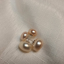 Load image into Gallery viewer, Front &amp; Back Stud Earrings with Freshwater Pearl,Sterling Silver
