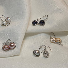 Load image into Gallery viewer, Multicoloured Freshwater Pearl Hook Earrings, Sterling Silver
