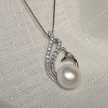 Load image into Gallery viewer, Swan &amp; Freshwater Pearl Necklace, Sterling Silver
