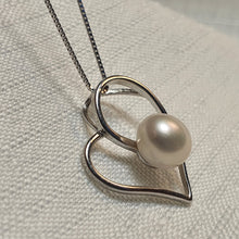 Load image into Gallery viewer, Heart &amp; Freshwater Pearl Pendant, Sterling Silver
