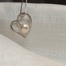 Load image into Gallery viewer, Heart &amp; Freshwater Pearl Pendant, Sterling Silver
