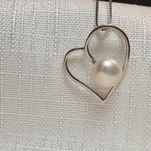 Load image into Gallery viewer, Heart &amp; Freshwater Pearl Pendant, Sterling Silver
