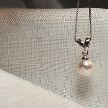 Load image into Gallery viewer, Round Freshwater Pearl Pendant, Sterling Silver
