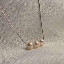 Load image into Gallery viewer, Triple Freshwater Pearls Necklace, Sterling Silver
