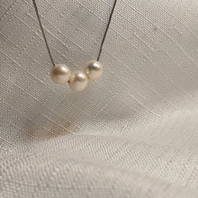 Load image into Gallery viewer, Triple Freshwater Pearls Necklace, Sterling Silver
