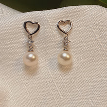 Load image into Gallery viewer, Round Freshwater Pearl Earrings, Sterling Silver
