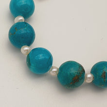 Load image into Gallery viewer, Large Turquoise &amp; Pearl Strand Set, Sterling Silver

