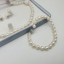 Load image into Gallery viewer, Freshwater Cultured Pearl Set, Sterling Silver Flower Clasp
