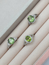 Load image into Gallery viewer, Natural Oval Peridot Gemstone Ring, Sterling Silver
