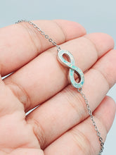 Load image into Gallery viewer, Infinity White Opal Bracelet, Sterling Silver
