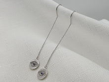 Load image into Gallery viewer, Evil Eye _ Nazar Earrings, Sterling Silver
