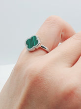 Load image into Gallery viewer, Natural Gemstone Clover Ring, Sterling Silver

