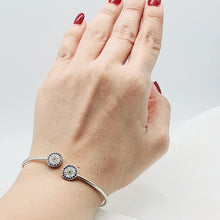 Load image into Gallery viewer, Evil Eye Bangle Cuff Bracelet, Sterling Silver
